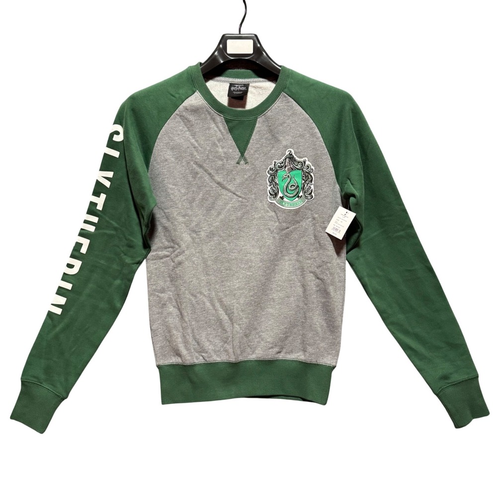 Harry Potter Slytherin Raglan Sweatshirt XS Green Grey Universal Studios‎